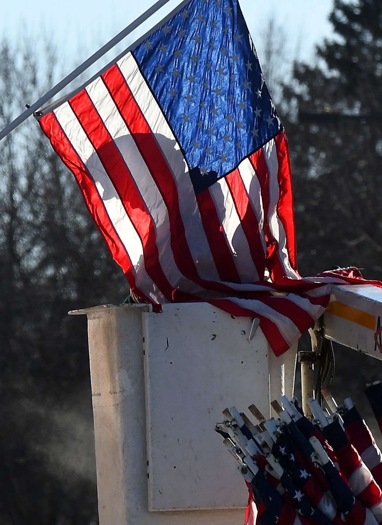 Raising the flag